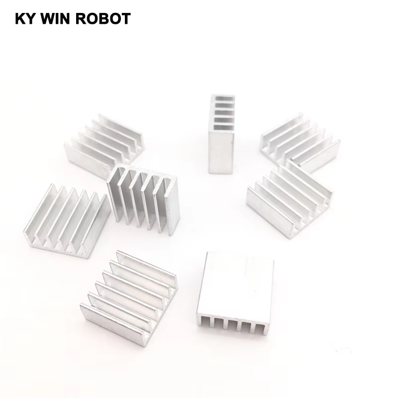 Heatsink Aluminum - チップ、VGA、RAM、LED、ICなどの電子部品用、14x14x6mmの押出成形アルミニウム製ヒートシンク、50個入り。冷却用。