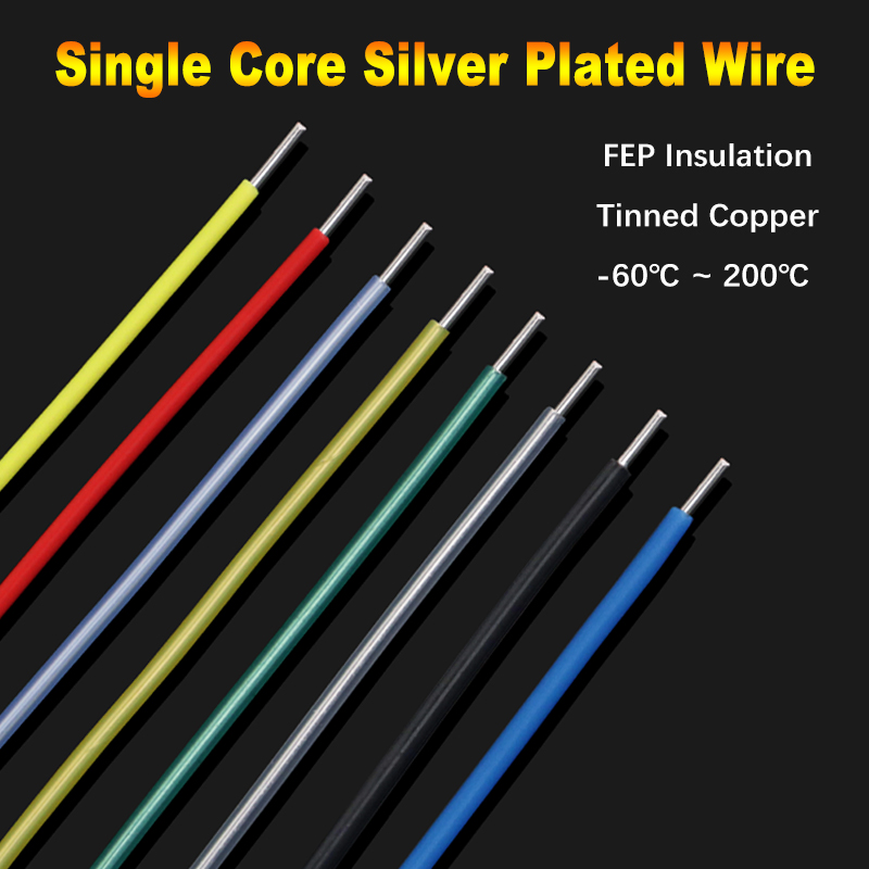 Audio Jumper Wire - 単芯銀メッキ銅線 Sq 0.06～1mm FEP絶縁 DIY高純度OFC銅 HiFiオーディオ