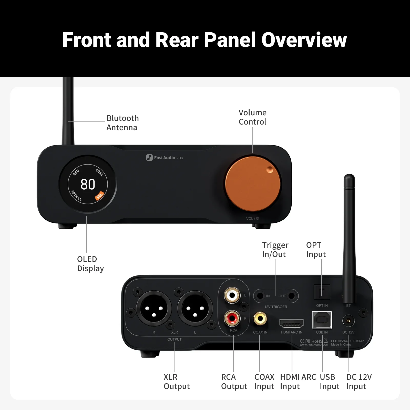 Audio Dac - Fosi Audio ZD3 ブルー フルバランス デスクトップDAC