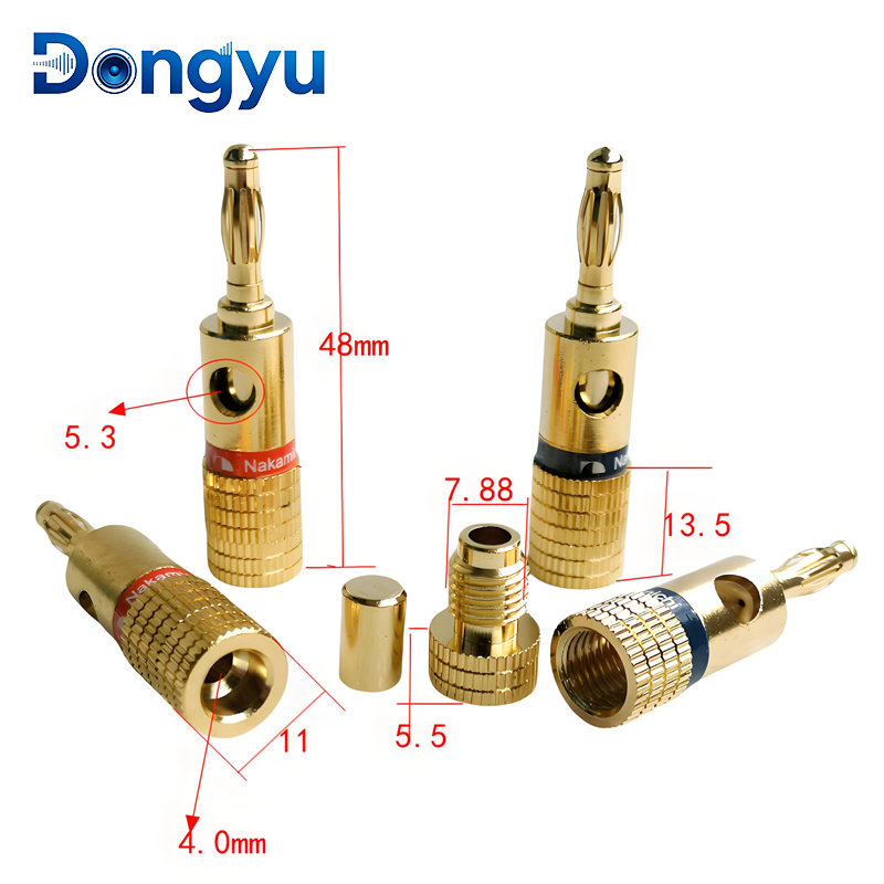 4 ミリメートルナカミチバナナコネクタプラグジャック金メッキ - Banana Plug のレビューと価格